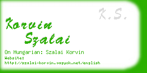 korvin szalai business card